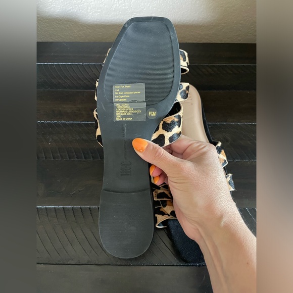 INC International Concepts Gargi Knotted Strap Leopard Slide Sandals - Picture 7 of 10